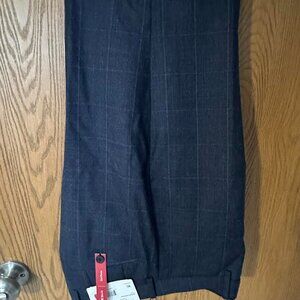 Calvin Klein Slim Fit Blue Windowpane Suit Pants 32x34